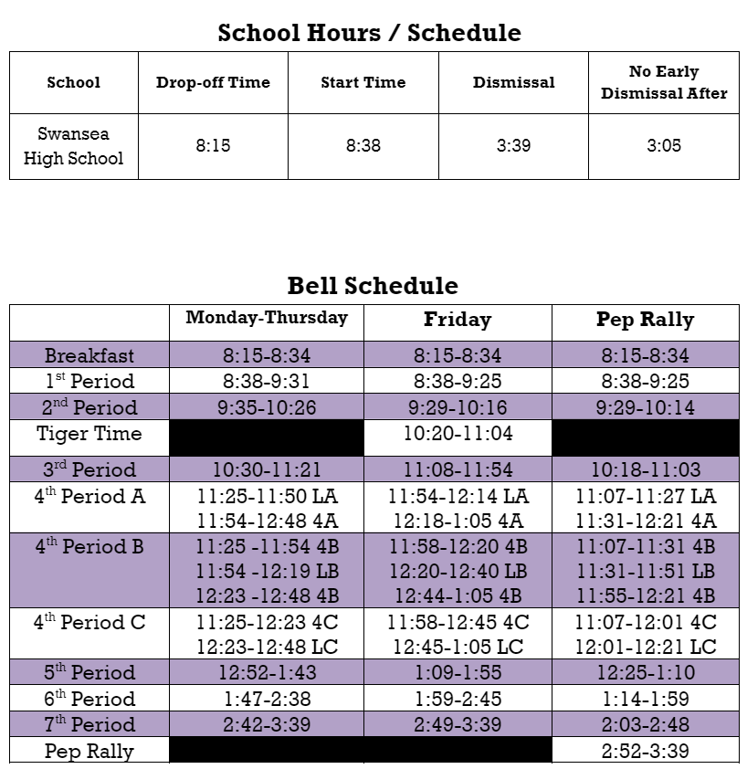 SHS Daily Schedule Information